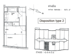 Studio étudiant type 2 - Résidence Facotel