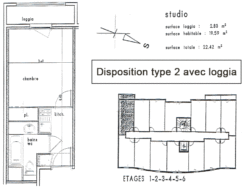 Studio étudiant type 2 avec balcon - Résidence Facotel